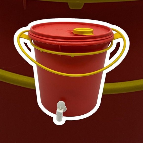 Tupperware Vintage Jumbo Beverage Dispenser 254-7 Plus Lid 595-2 &Hanging Holder - Picture 4 of 16